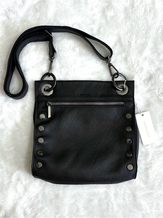 Hammitt Handbags - New Hammitt Tony Medium Black Pebbled Leather Crossbody with Gunmetal Accents